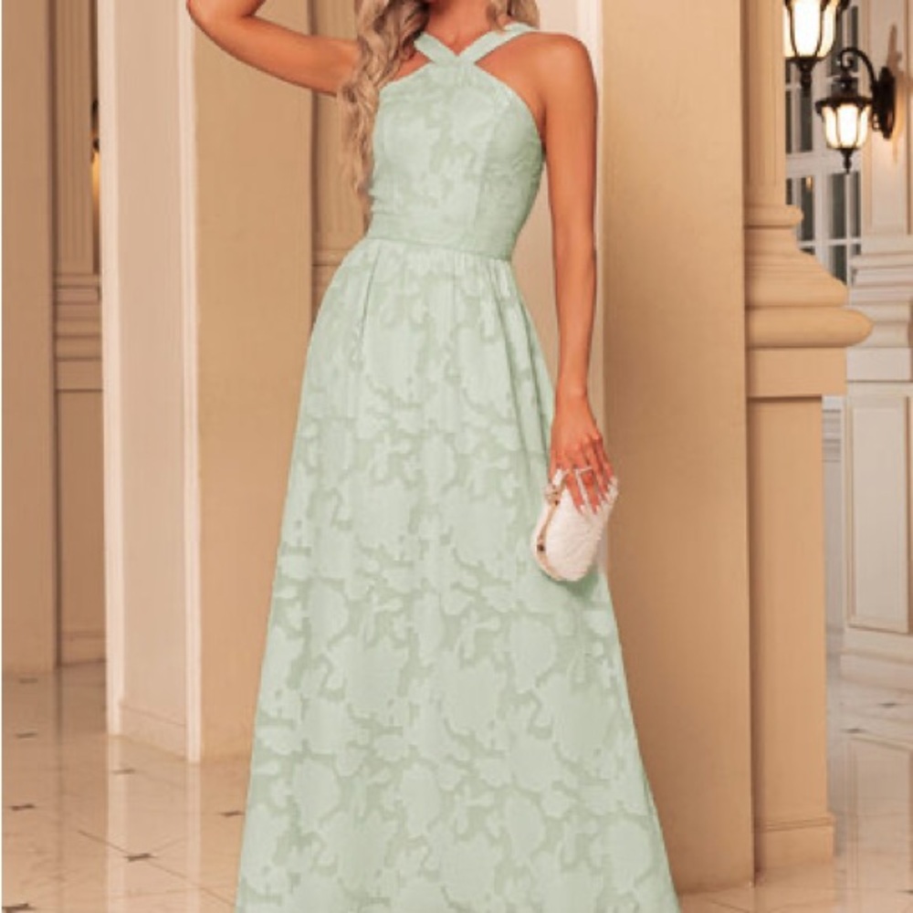 JJs House Light Green Lace Maxi Dress
